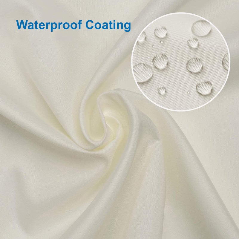 Amazer Ivory Shower Curtain Liner, Ivory Fabric Shower Liner, 2-in-1 Bathroom Shower Curtain and Liner, 12 Grommet Holes, Water Proof, Machine Washable, Hotel Quality, 72 x 72 Inches - Image 2
